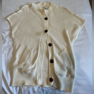 Cream Sweater with Short Sleeves